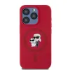 Karl Lagerfeld Silicone Karl & Choupette Heads Ring Back Cover hoesje met MagSafe voor Apple iPhone 15 Pro - Rood 3