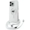 Karl Lagerfeld IML Choupette Head & Cord Back Cover hoesje met MagSafe voor Apple iPhone 16 Pro - Transparant