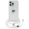 Karl Lagerfeld IML Choupette Head & Cord Back Cover hoesje met MagSafe voor Apple iPhone 16 Pro - Transparant 2