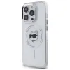 Karl Lagerfeld IML Metal Choupette Head Back Cover hoesje met MagSafe voor Apple iPhone 14 Pro - Wit 2