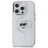 Karl Lagerfeld IML Metal Choupette Head Back Cover hoesje met MagSafe voor Apple iPhone 14 Pro - Wit 3