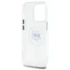 Karl Lagerfeld IML Metal Choupette Head Back Cover hoesje met MagSafe voor Apple iPhone 14 Pro - Wit 7