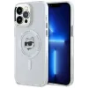 Karl Lagerfeld IML Metal Choupette Head Back Cover hoesje met MagSafe voor Apple iPhone 14 Pro Max - Wit