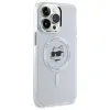 Karl Lagerfeld IML Metal Choupette Head Back Cover hoesje met MagSafe voor Apple iPhone 14 Pro Max - Wit 4