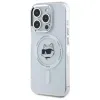 Karl Lagerfeld IML Metal Choupette Head Back Cover hoesje met MagSafe voor Apple iPhone 15 Pro - Wit 2