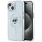 Karl Lagerfeld IML Metal Choupette Head Back Cover hoesje met MagSafe voor Apple iPhone 15 Plus - Wit