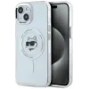 Karl Lagerfeld IML Metal Choupette Head Back Cover hoesje met MagSafe voor Apple iPhone 15 - Wit