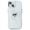 Karl Lagerfeld IML Metal Choupette Head Back Cover hoesje met MagSafe voor Apple iPhone 15 - Wit 3