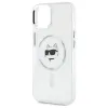 Karl Lagerfeld IML Metal Choupette Head Back Cover hoesje met MagSafe voor Apple iPhone 15 - Wit 6