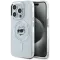 Karl Lagerfeld IML Metal Choupette Head Back Cover hoesje met MagSafe voor Apple iPhone 15 Pro Max - Wit