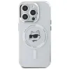 Karl Lagerfeld IML Metal Choupette Head Back Cover hoesje met MagSafe voor Apple iPhone 15 Pro Max - Wit 3
