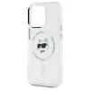Karl Lagerfeld IML Metal Choupette Head Back Cover hoesje met MagSafe voor Apple iPhone 15 Pro Max - Wit 6