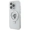 Karl Lagerfeld Ring Stand Karl & Choupette Hard Case Back Cover hoesje met MagSafe voor Apple iPhone 15 Pro - Wit 2