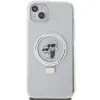 Karl Lagerfeld Ring Stand Karl & Choupette Hard Case Back Cover hoesje met MagSafe voor Apple iPhone 15 Plus/14 Plus - Wit 3