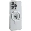 Karl Lagerfeld Ring Stand Karl & Choupette Hard Case Back Cover hoesje met MagSafe voor Apple iPhone 15 Pro Max - Wit 4