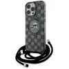 Karl Lagerfeld IML Crossbody Monogram Karl & Choupette Head Back Cover hoesje met MagSafe voor Apple iPhone 16 Pro - Zwart