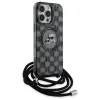 Karl Lagerfeld IML Crossbody Monogram Karl & Choupette Head Back Cover hoesje met MagSafe voor Apple iPhone 16 Pro - Zwart 3