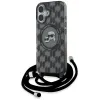 Karl Lagerfeld IML Crossbody Monogram Karl & Choupette Head Back Cover hoesje met MagSafe voor Apple iPhone 16 - Zwart