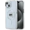 Karl Lagerfeld IML Metal Karl Head Back Cover hoesje met MagSafe voor Apple iPhone 15 - Wit