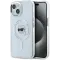 Karl Lagerfeld IML Metal Karl Head Back Cover hoesje met MagSafe voor Apple iPhone 15 - Wit