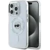 Karl Lagerfeld IML Metal Karl Head Back Cover hoesje met MagSafe voor Apple iPhone 15 Pro - Wit