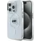 Karl Lagerfeld IML Metal Karl Head Back Cover hoesje met MagSafe voor Apple iPhone 15 Pro Max - Wit