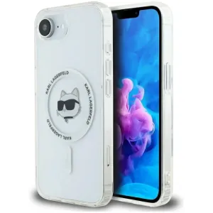 Karl Lagerfeld IML Metal Choupette Head Back Cover hoesje met MagSafe voor Apple iPhone 17e/16e - Wit
