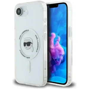 Karl Lagerfeld IML Metal Karl Head Back Cover hoesje met MagSafe voor Apple iPhone 17e/16e - Wit
