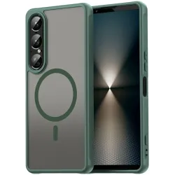 Phonesta AirFrost Back Cover hoesje met MagSafe voor Sony Xperia 1 VII - Mat Groen