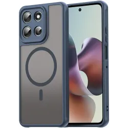 Phonesta AirFrost Back Cover hoesje met MagSafe voor Motorola Moto G56 - Mat Blauw