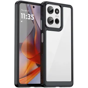Phonesta Acrylic Hybrid Back Cover hoesje voor Motorola Moto G75 - Zwart