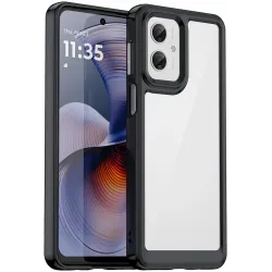 Phonesta Acrylic Hybrid Back Cover hoesje voor Motorola Moto G55 - Zwart