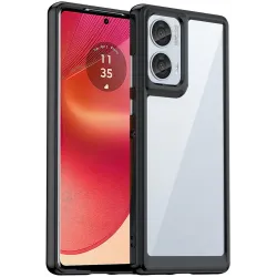 Phonesta Acrylic Hybrid Back Cover hoesje voor Motorola Edge 50 Fusion - Zwart