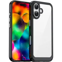 Phonesta Acrylic Hybrid Back Cover hoesje voor Apple iPhone 17 - Zwart