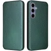 Phonesta Carbon Fiber Skin Book Wallet Case hoesje voor Samsung Galaxy S25 - Donkergroen