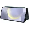 Phonesta Carbon Fiber Skin Book Wallet Case hoesje voor Samsung Galaxy S25 - Donkergroen 3