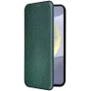 Phonesta Carbon Fiber Skin Book Wallet Case hoesje voor Samsung Galaxy S25 Plus - Donkergroen 8
