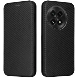Phonesta Carbon Fiber Skin Book Wallet Case hoesje voor OnePlus 13 - Zwart