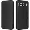 Phonesta Carbon Fiber Skin Book Wallet Case hoesje voor OnePlus Nord 4 - Zwart