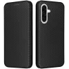 Phonesta Carbon Fiber Skin Book Wallet Case hoesje voor Samsung Galaxy A36 - Zwart