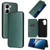 Phonesta Carbon Fiber Skin Book Wallet Case hoesje voor Xiaomi Poco X7 Pro - Donkergroen 7