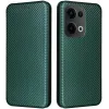 Phonesta Carbon Fiber Skin Book Wallet Case hoesje voor Oppo Reno13 - Donkergroen