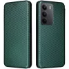 Phonesta Carbon Fiber Skin Book Wallet Case hoesje voor Realme 14x / C75 - Donkergroen 0