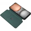 Phonesta Carbon Fiber Skin Book Wallet Case hoesje voor Realme 14x / C75 - Donkergroen 1