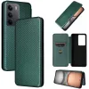 Phonesta Carbon Fiber Skin Book Wallet Case hoesje voor Realme 14x / C75 - Donkergroen 6
