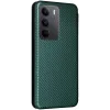 Phonesta Carbon Fiber Skin Book Wallet Case hoesje voor Realme 14x / C75 - Donkergroen 8