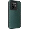 Phonesta Carbon Fiber Skin Book Wallet Case hoesje voor Realme GT 7 Pro - Donkergroen 2