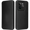 Phonesta Carbon Fiber Skin Book Wallet Case hoesje voor Realme GT 7 Pro - Zwart