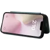 Phonesta Carbon Fiber Skin Book Wallet Case hoesje voor Apple iPhone 17e/16e - Donkergroen 3