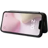 Phonesta Carbon Fiber Skin Book Wallet Case hoesje voor Apple iPhone 17e/16e - Zwart 3